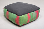 Two Moroccan Poufs Cover in Green