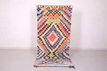Moroccan Boucherouite Runner rug 3.2 X 7.2 Feet