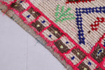 Vintage colorful handmade moroccan azilal rug 4.5 X 8.1 Feet