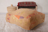 Beige Ottoman rug Pouf for Home Decor