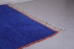 Blue Moroccan solid rug 7.1 X 9.8 Feet