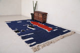Blue Moroccan Azilal rug 5.6 X 7.9 Feet