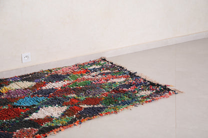 knotted Boucherouite rug 3.4 X 5.2 Feet