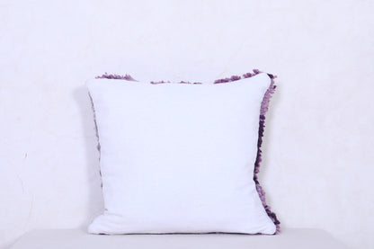 Purple handmade moroccan rug pillow 17.3 INCHES X 17.3 INCHES