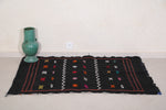 Black Moroccan Kilim Carpet 3.2 FT X 4.8 FT