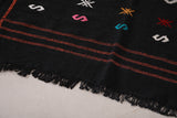 Black Moroccan Kilim Carpet 3.2 FT X 4.8 FT