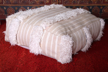 Moroccan wedding blanket kilim berber pouf