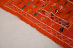 Orange Moroccan kilim rug 3 FT X 4.6 FT