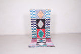 Moroccan Boucherouite rug 2.7 X 7.6 Feet