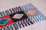 Moroccan Boucherouite rug 2.7 X 7.6 Feet