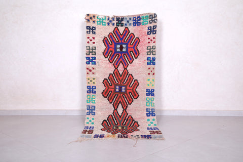 Colorful moroccan berber runner rug 2.7 X 5.9 Feet