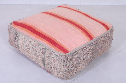 Two vintage moroccan handmade ottoman rug poufs