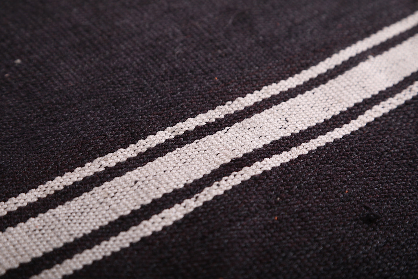 Black Berber Kilim Carpet  6.2 FT X 6.3 FT