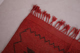Red vintage moroccan handwoven kilim rug 3.5 FT X 7.1 FT