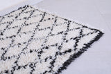 Black And White Moroccan Rug Runner 2.2 X 5.8 Feet