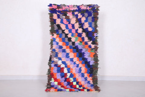 Colorful Runner Moroccan Rug Shag 2.2 X 4.6 Feet