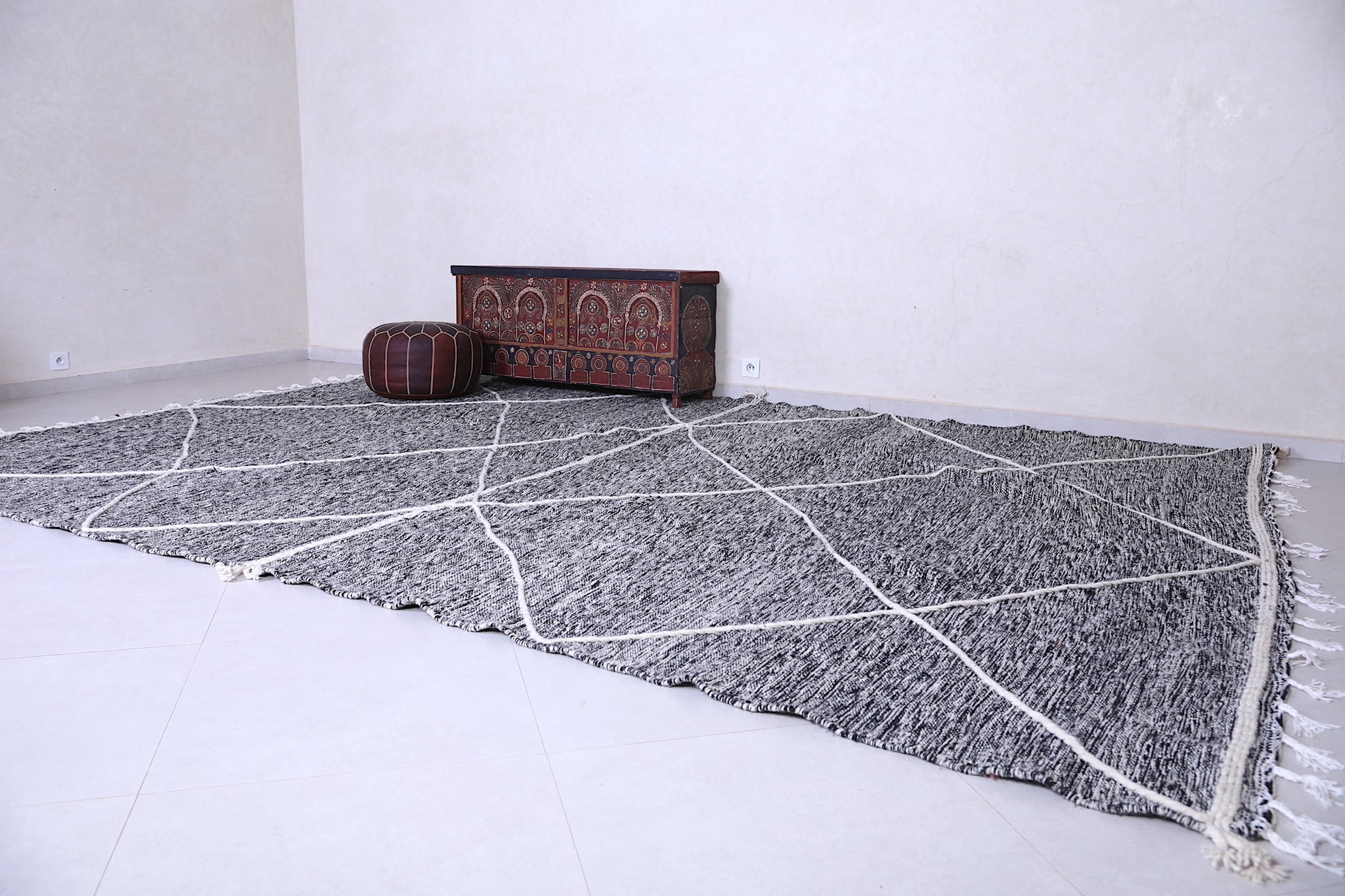 Custom Gray Moroccan rug - Handmade Beni Ourain area rug