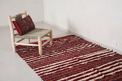 Berber Handira Stripe Moroccan kilim 5 FT X 8.4 FT