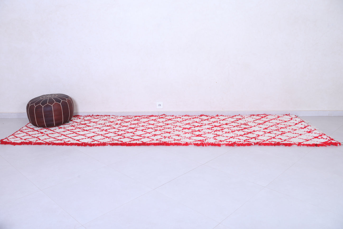 Vintage handmade moroccan runner rug  3.4 FT X 11.7 FT