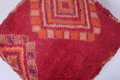 Moroccan handmade ottoman red old rug pouf
