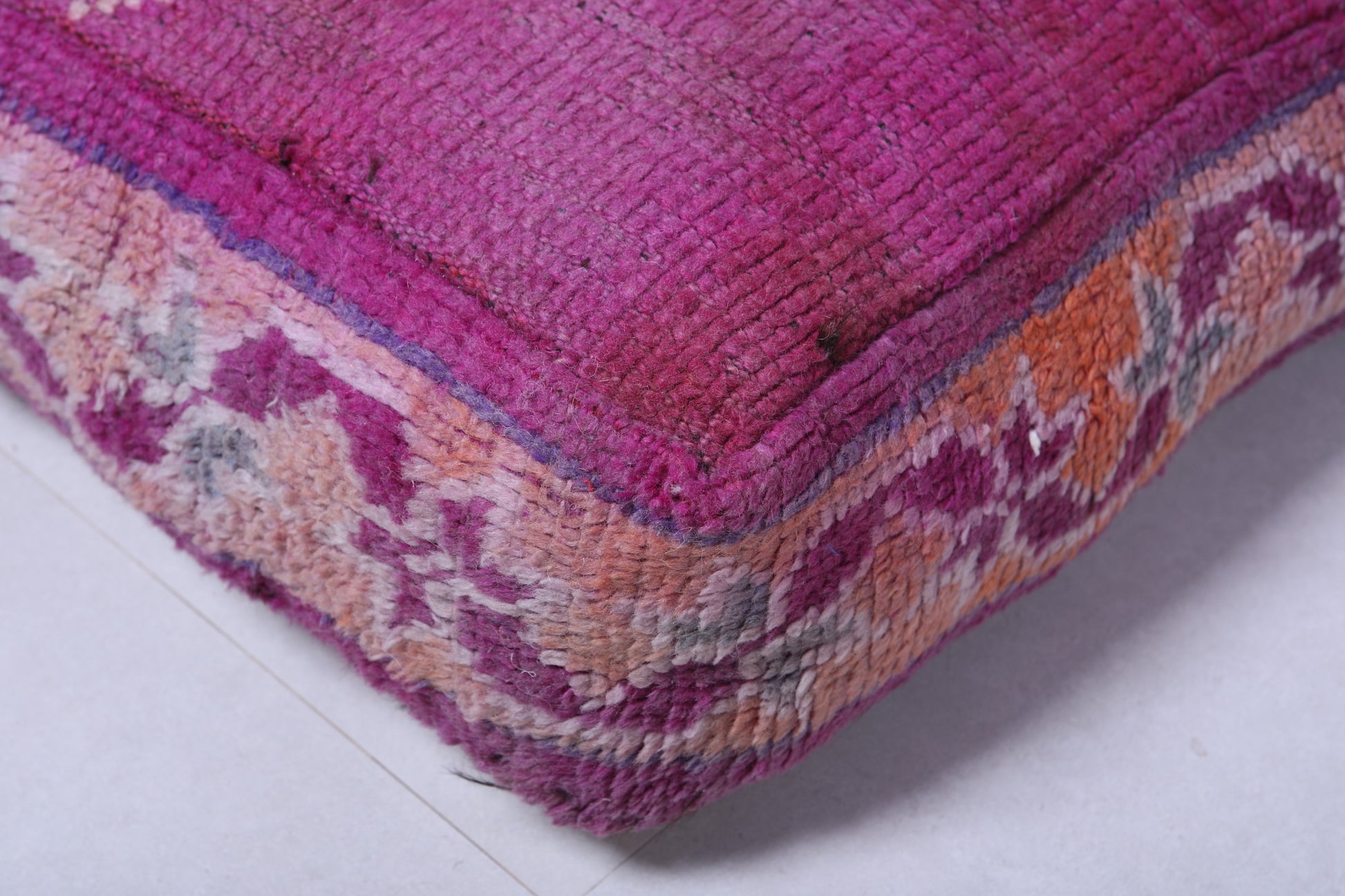 Handmade Moroccan ottoman rug azilal pouf