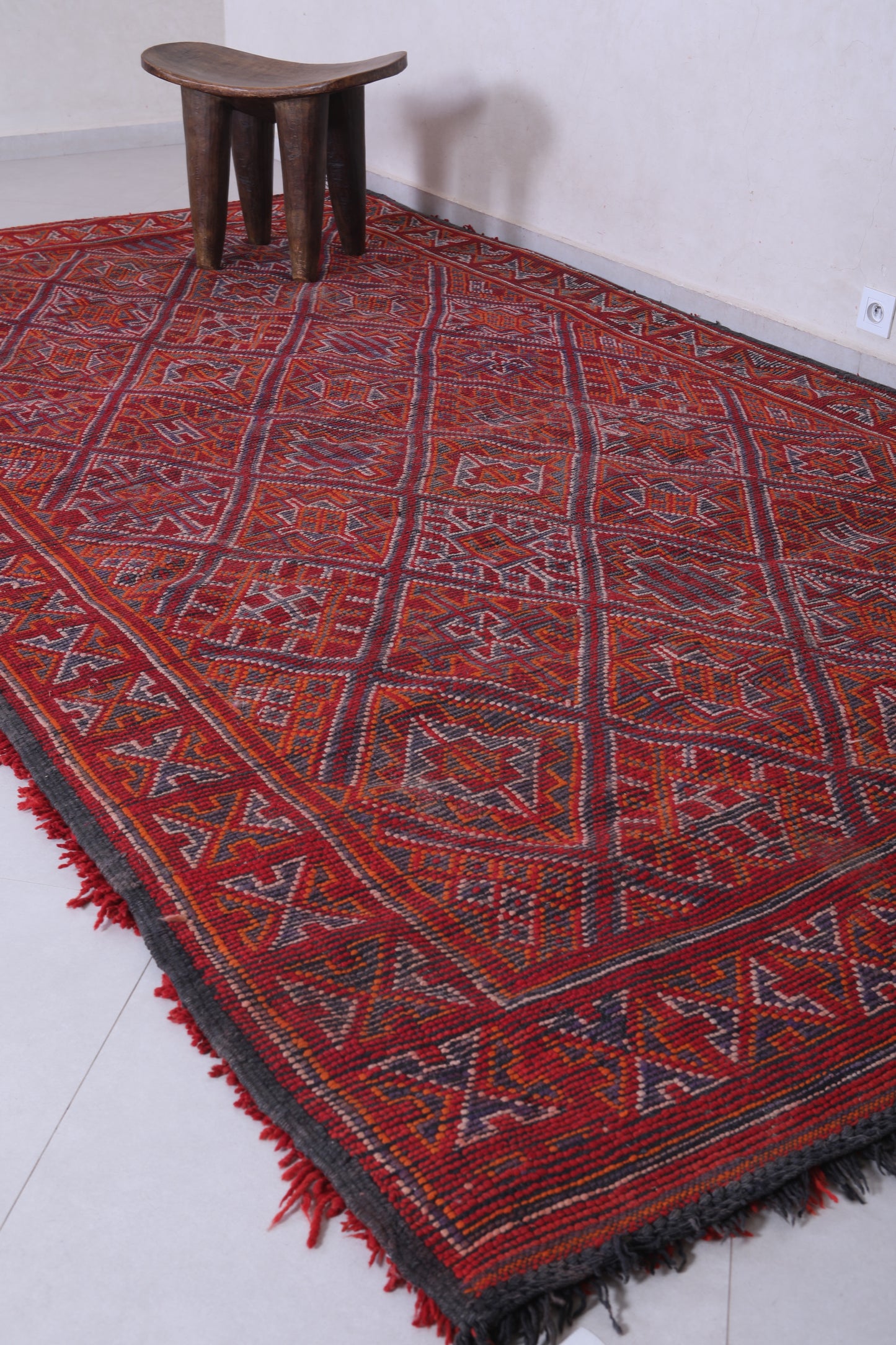 moroccan rug red 6.5 X 11.5 Feet