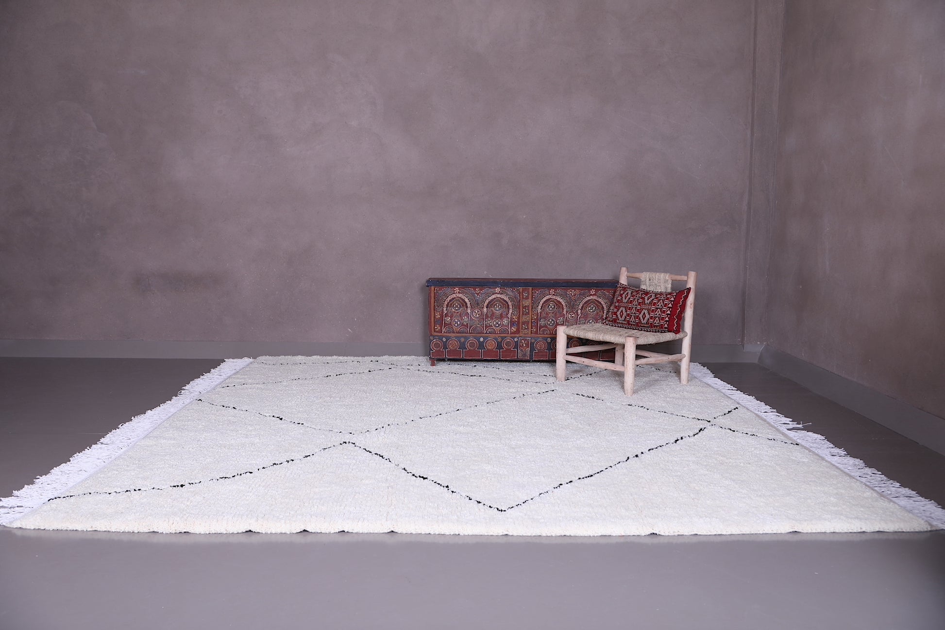 Beni ourain custom rug - All wool Moroccan Carpet