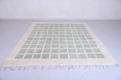 Moroccan shaggy rug - Green squares - Custom area rug