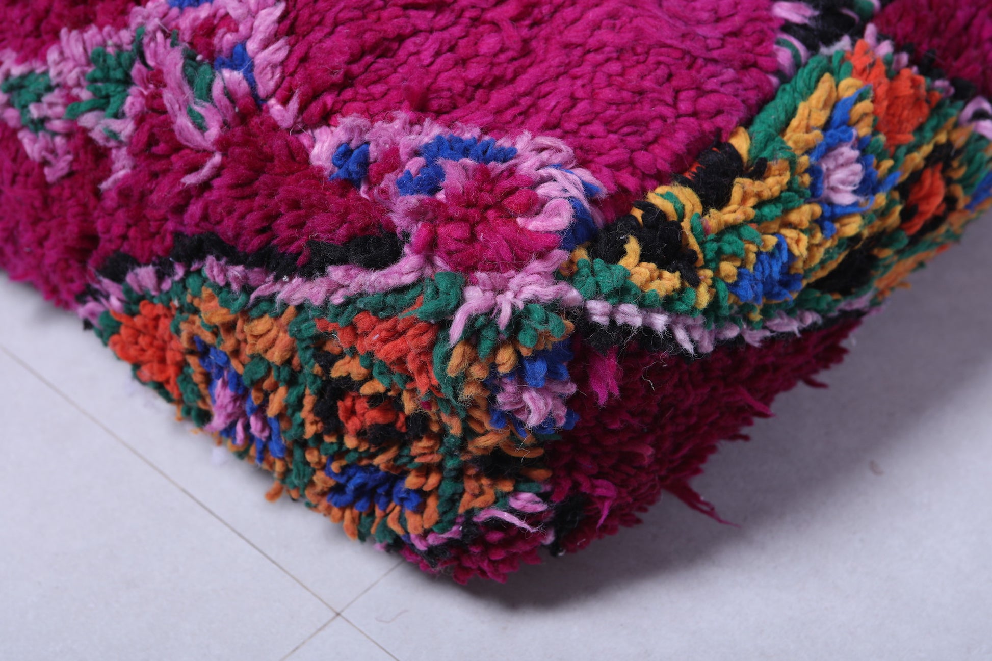 Moroccan berber ottoman wool azilal pouf