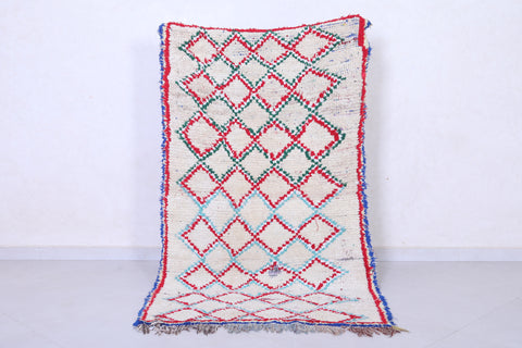 Vintage handmade moroccan berber runner rug 3.3 FT X 5.7 FT