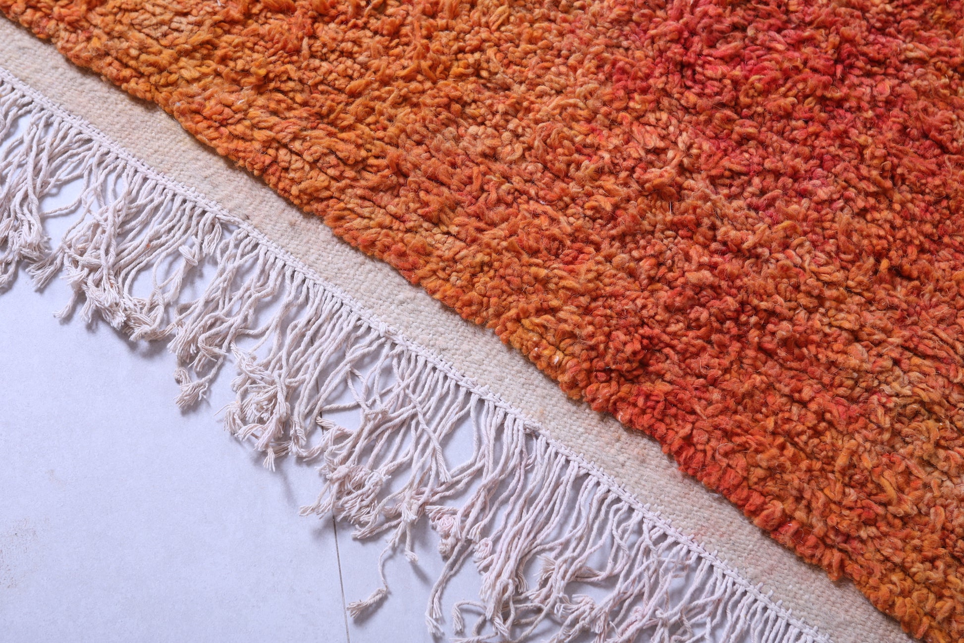 Custom orange handmade rug - Moroccan berber carpet
