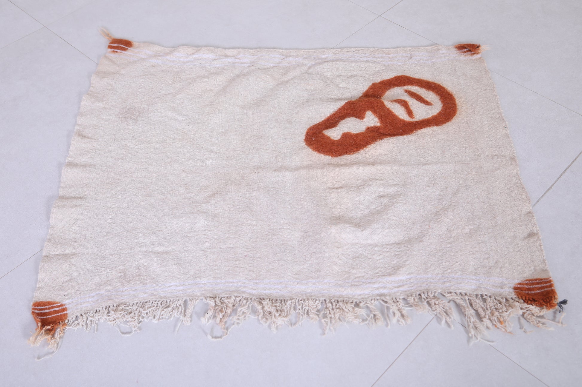 Vintage handwoven moroccan berber fabric 2.2 FT X 2.9 FT