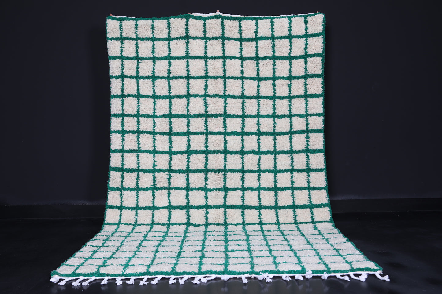 Authentic Green rug - Berber rug - Grid Green rug