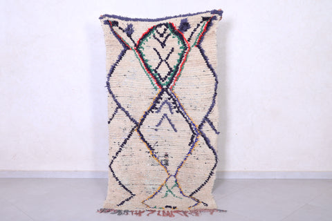Vintage handmade moroccan berber runner rug 3.1 FT X 6.1 FT