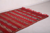 Red Handwoven Moroccan rug 4.9 ft x 9.8 ft