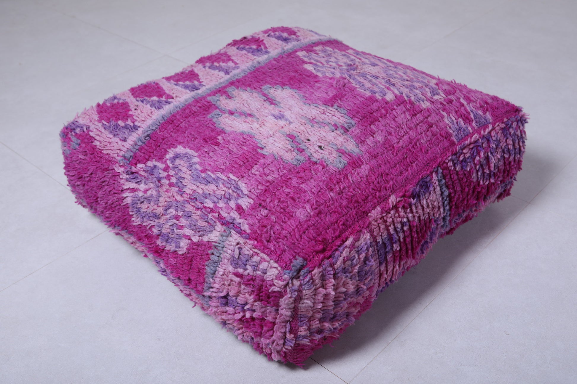 Moroccan handmade berber rug pouf