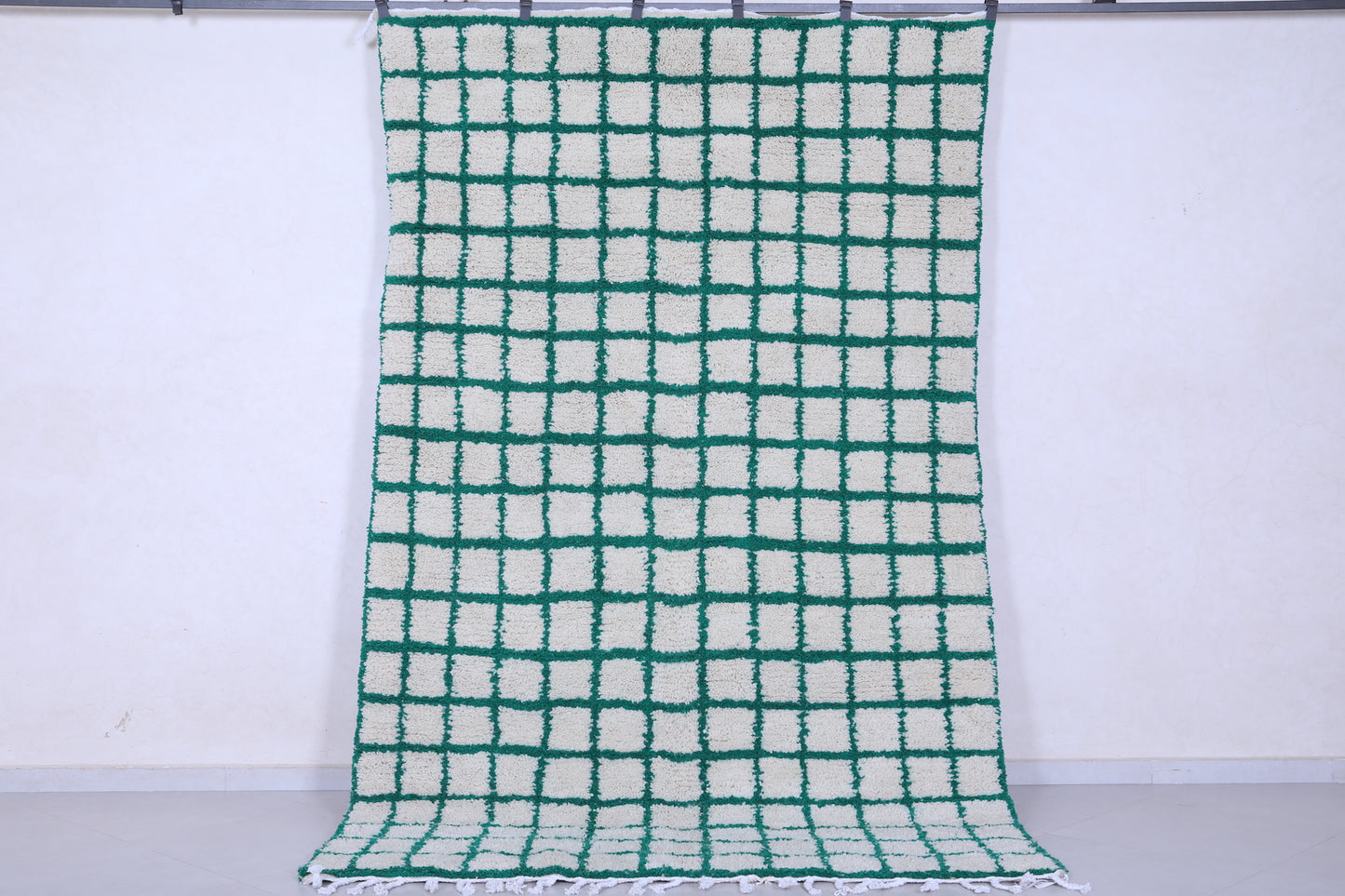 Authentic Green rug - Berber rug - Grid Green rug