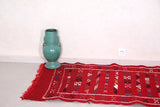 Moroccan Kilim red 3.1 FT X 5.1 FT