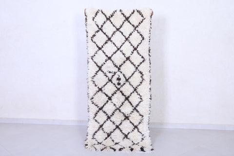 Handmade Beni Ourain Hallway Rug 2.4 X 5.8 Feet
