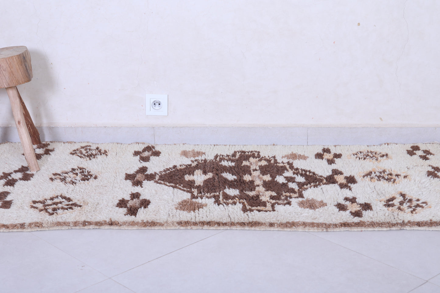 Vintage handmade moroccan berber runner rug 2.4 FT X 6.1 FT