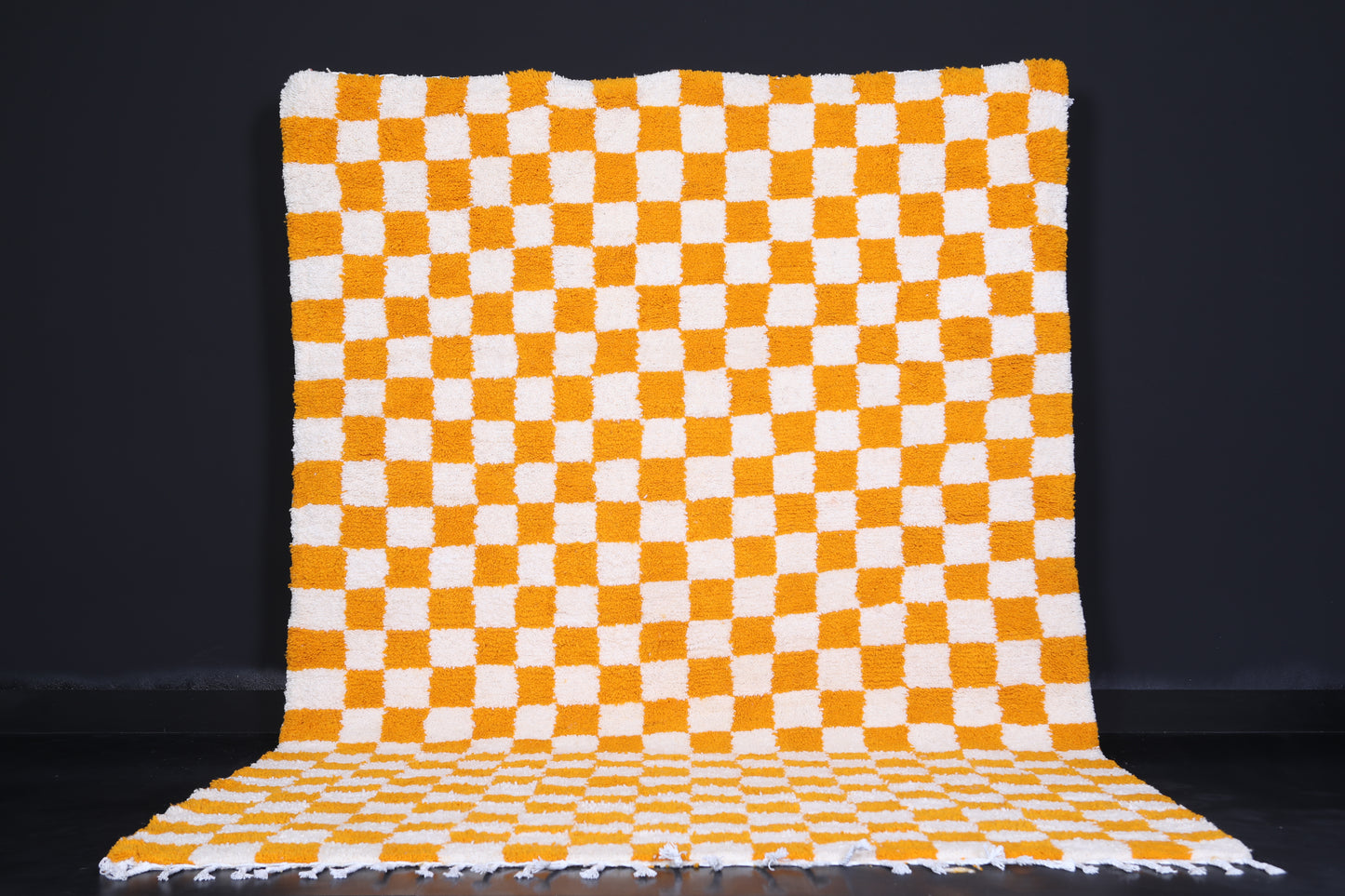 Yellow Checkered rug - Moroccan checkered rug - Yellow rug