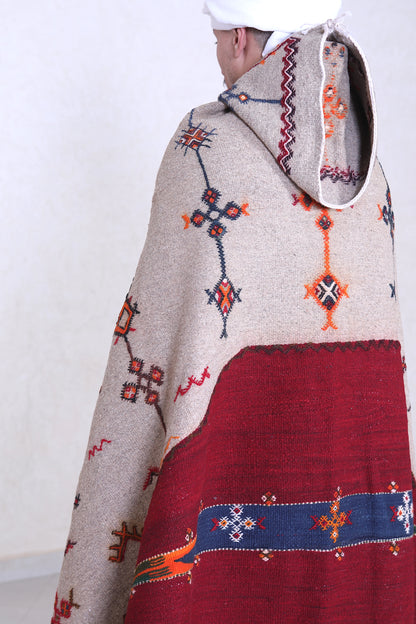 Moroccan vintage cape, Handmade cape