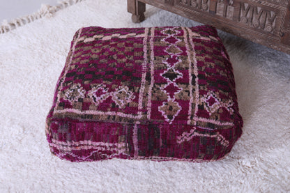 Moroccan violet ottoman berber handmade pouf