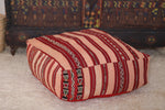 Vintage Moroccan Ottoman handmade rug pouf