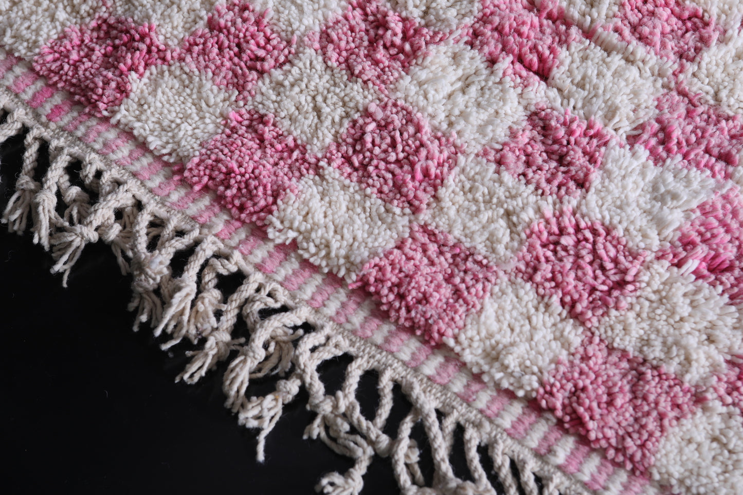 Pink Checkered rug - Moroccan checkered rug - Pink rug