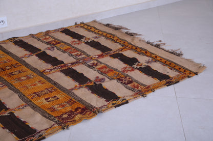 Vintage moroccan handwoven kilim 4.4 FT X 7.5 FT