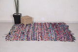 Vintage Boucherouite rug 5.4 x 6.5 Feet