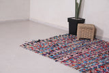 Vintage Boucherouite rug 5.4 x 6.5 Feet