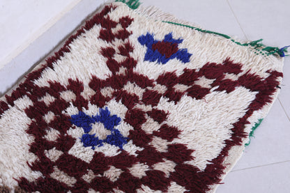 Vintage handmade moroccan berber runner rug  1.8 FT X 4 FT