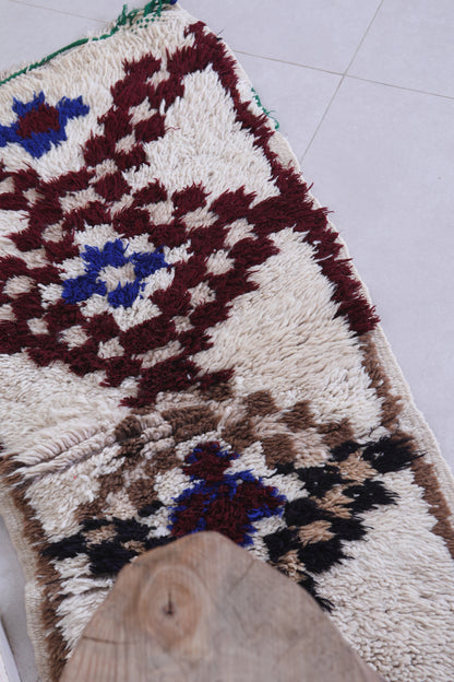 Vintage handmade moroccan berber runner rug  1.8 FT X 4 FT